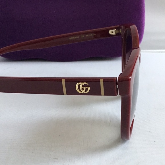 GUCCI RED CAT EYE SUNGLASSES LADIES. - Picture 5 of 13